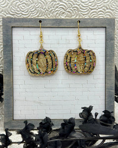 Layered Pumpkin Earrings - Gold/Confetti